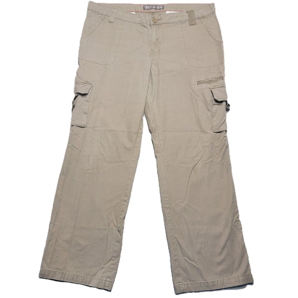 Dickies Cargo Relaxed Pants Womens 16 RG Beige Baggy Skater Y2K Workwear Cotton